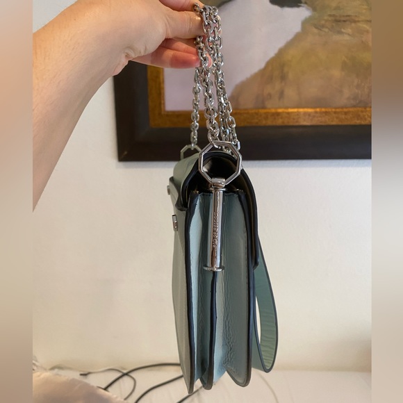 LOUISE ET CIE Leather Shoulder Bag Jael Crossbody purse mint sage green New - Picture 8 of 16